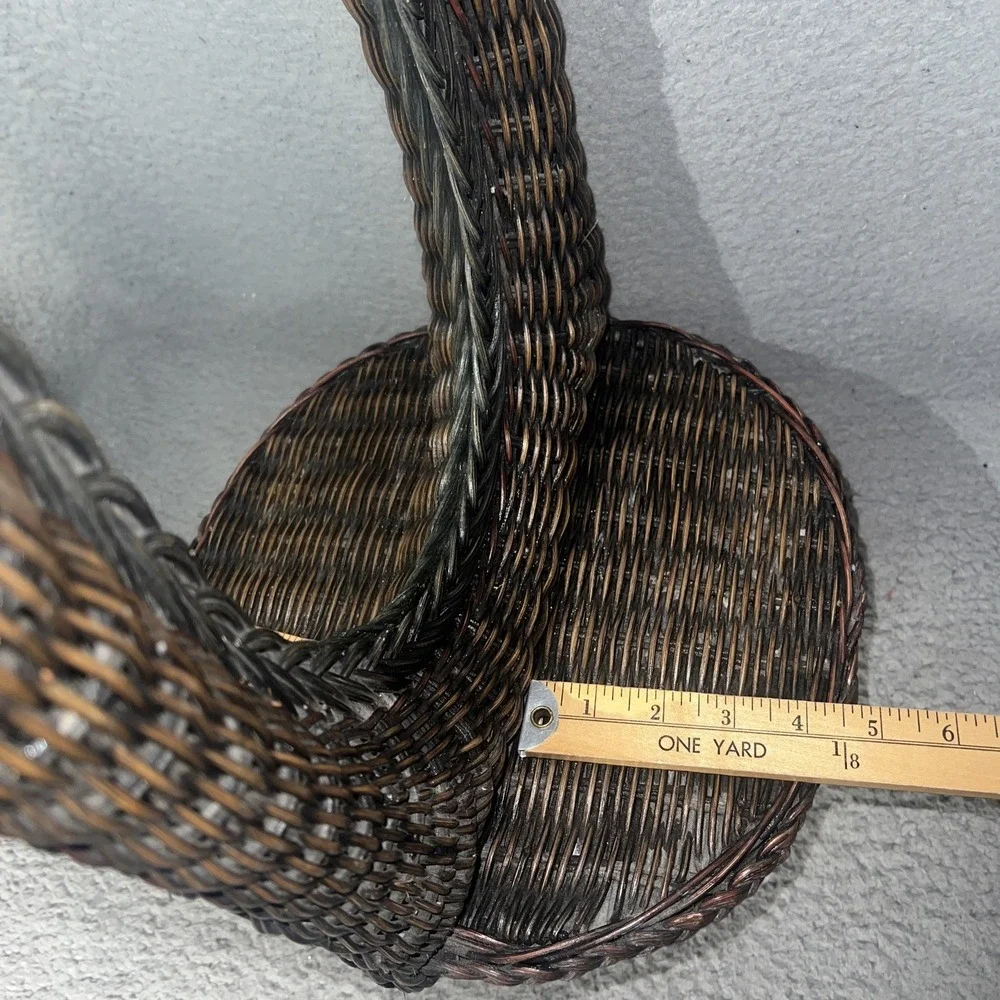 VTG Wicker Framed Wall Mirror  with Shelf 24
